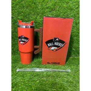 Philadelphia Flyers Ball Hockey 30oz Tumbler Gritty Hockey Stick Handle Orange